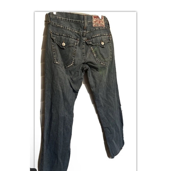 True Religion BILLY SEAT 33 Flap Pockets Written On Destroyed Distressed Frayed - Picture 2 of 11
